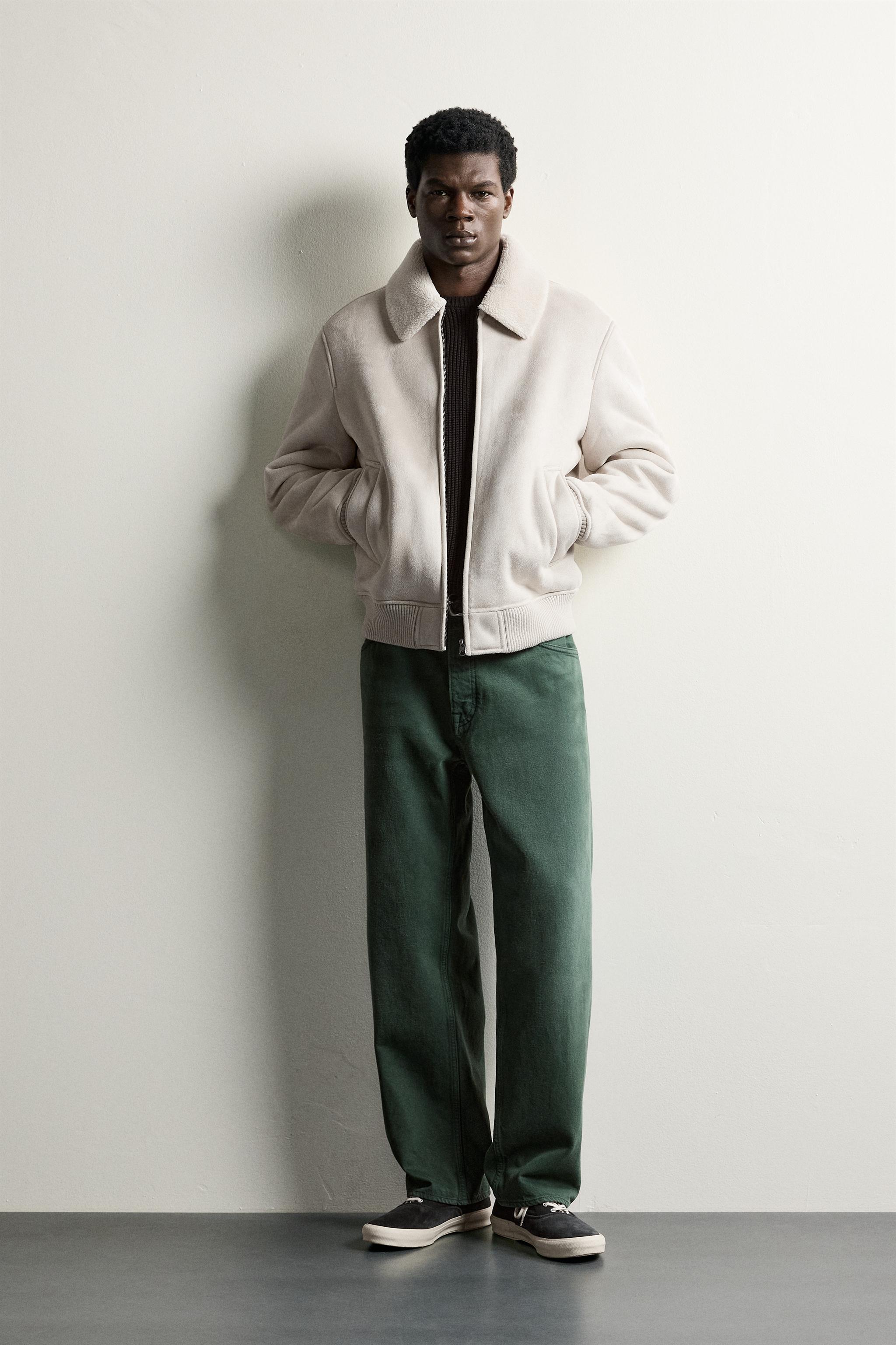 BLOUSON EN MATIÈRE SYNTHÉTIQUE BIMATIÈRE EFFET MOUTON